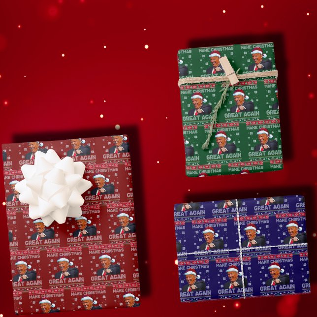 Trump Make Christmas Great Again Wrapping Paper Sheet (Creator Uploaded)