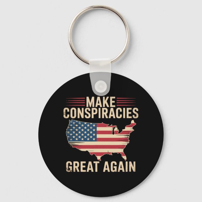 Trump Make Conspiracies Great Again 5  Key Ring (Front)