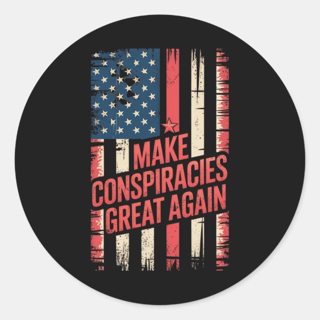 Trump Make Conspiracies Great Again 8  Classic Round Sticker (Front)