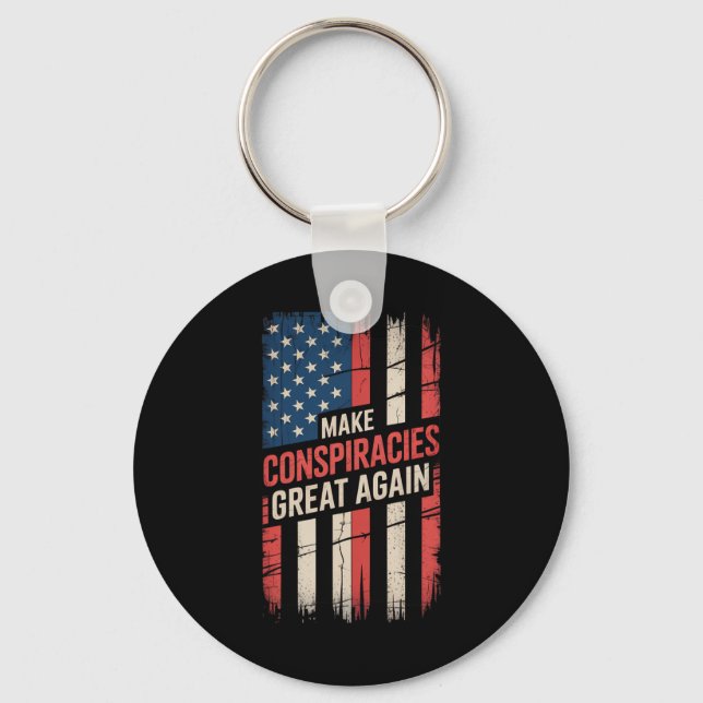 Trump Make Conspiracies Great Again 9  Key Ring (Front)
