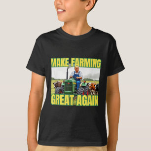 Trump Make Farming Great Again Cattle Farmer Tract T-Shirt