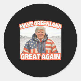 Trump Make Greenland Great Again American Flag Par Classic Round Sticker