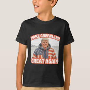 Trump Make Greenland Great Again American Flag Par T-Shirt