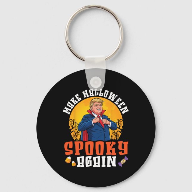 Trump Make Halloween Spooky Again Funny Dracula Co Key Ring (Front)