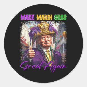 Trump Make Mardi Gras Great Again Funny Parade Cos Classic Round Sticker
