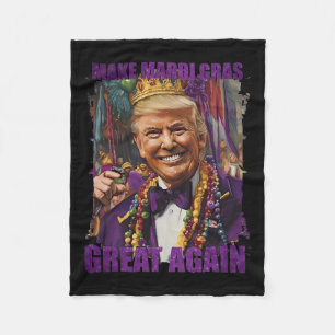 Trump Make Mardi Gras Great Again Funny Parade Cos Fleece Blanket