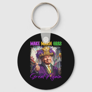 Trump Make Mardi Gras Great Again Funny Parade Cos Key Ring