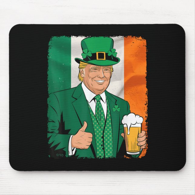 Trump Make St Patricks Day Great Again Irish Beer Mouse Mat (Front)