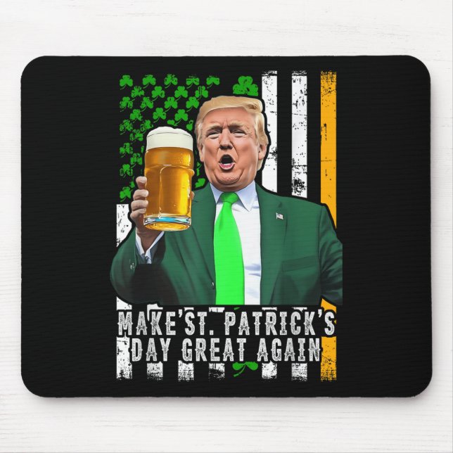 Trump Make St Patricks Day Great Again Irish Mouse Mat (Front)