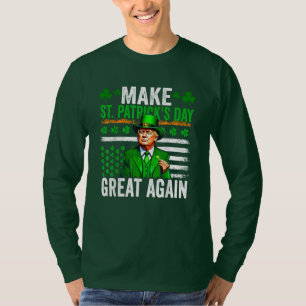 Trump Make St Patricks Day Great Again Us Flag T-Shirt