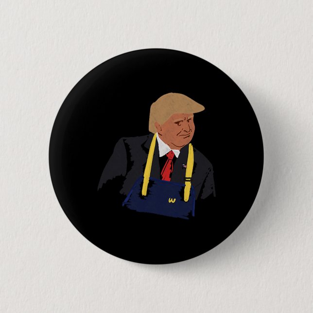 Trump Making Fries 2024  6 Cm Round Badge (Front)
