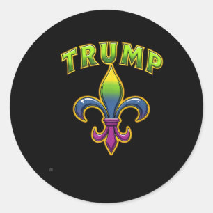 Trump Mardis Gras  Classic Round Sticker