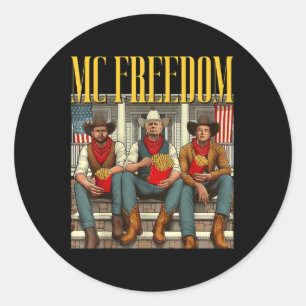 Trump Mc Freedom Funny Trump 2024 Christmas Black Classic Round Sticker