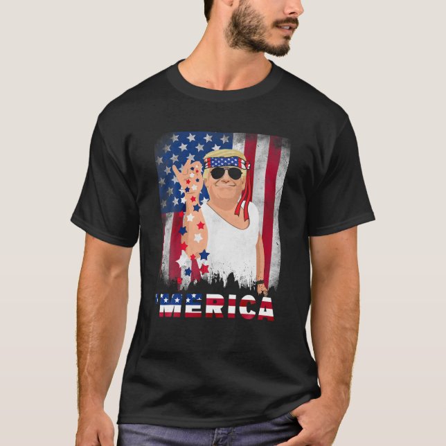 Trump Merica Bae Salt Sprinkle American Flag Patri T-Shirt (Front)