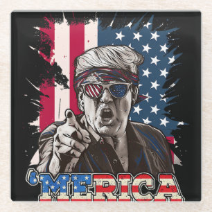 Trump Merica Glass Coaster