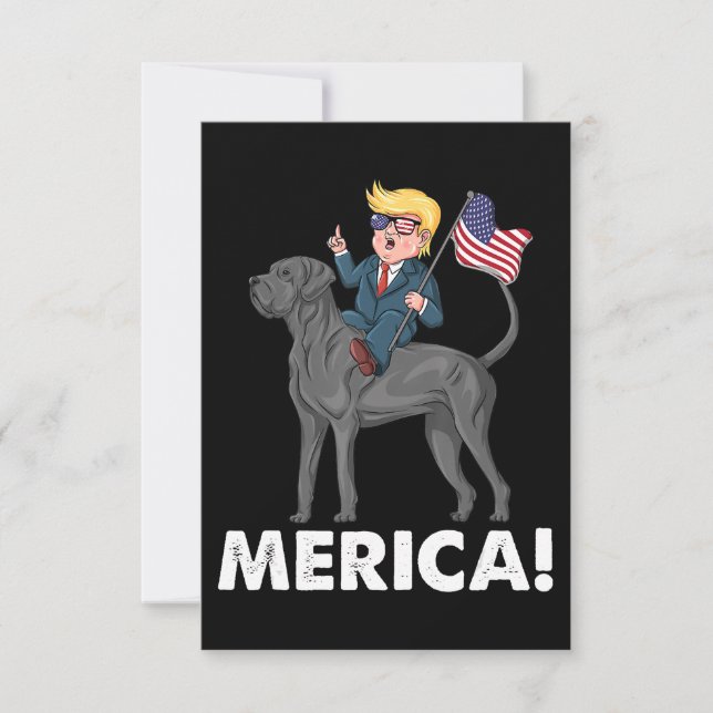 Trump Merica Great Dane Dog American Hero 4th Save The Date (Front)