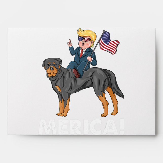 Trump Merica Rottweiler Dog American Hero Envelope (Front)