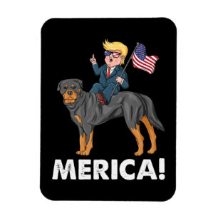 Trump Merica Rottweiler Dog American Hero Magnet