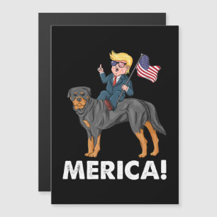 Trump Merica Rottweiler Dog American Hero Magnetic Invitation