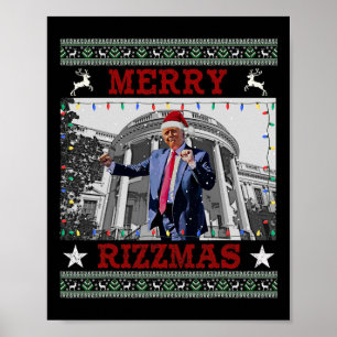 Trump Merrry Rizzmas Funny Humourous Trump Dance C Poster