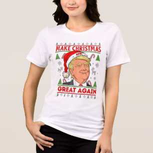 Trump Merry Christmas Shirt, Donald Trump Women Tri-Blend Shirt