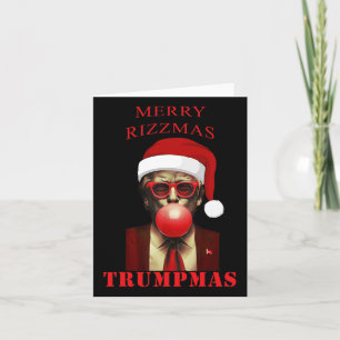 Trump Merry Rizzmas Trumpmas Funny Christmas Bubbl Card