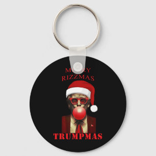 Trump Merry Rizzmas Trumpmas Funny Christmas Bubbl Key Ring