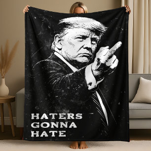 Trump Middle Finger 2026 Meme Funny Fleece Blanket