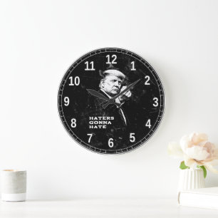 Trump Middle Finger 2026 Meme Funny Large Clock