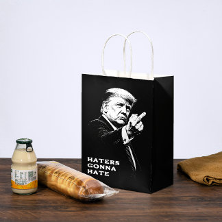 Trump Middle Finger 2026 Meme Funny Medium Gift Bag