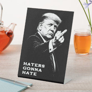 Trump Middle Finger 2026 Meme Funny Pedestal Sign
