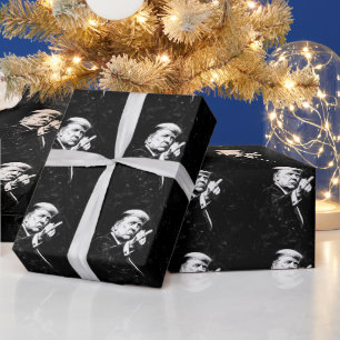 Trump Middle Finger 2026 Meme Funny Wrapping Paper
