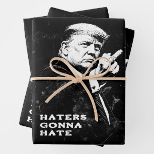 Trump Middle Finger 2026 Meme Funny Wrapping Paper Sheet
