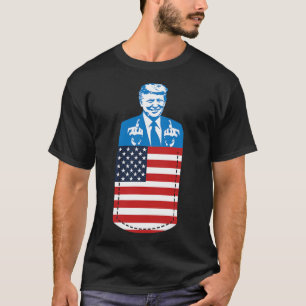 Trump Middle Finger Pocket 2020 Election Usa Repub T-Shirt