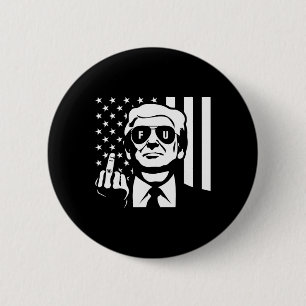 Trump Middle Finger Poster 6 Cm Round Badge