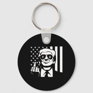Trump Middle Finger Poster  Key Ring