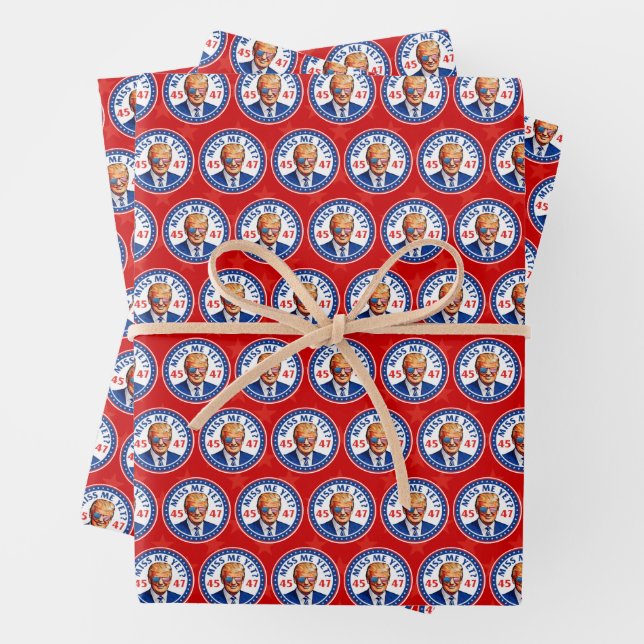Trump miss me yet 2024 anti sleepy joe Biden  Wrapping Paper Sheet (In situ)