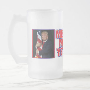 Trump Miss Me Yet Frosted Glass Beer Mug
