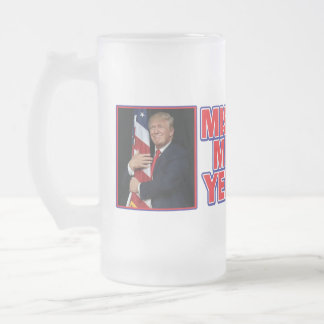 Trump Miss Me Yet Frosted Glass Beer Mug