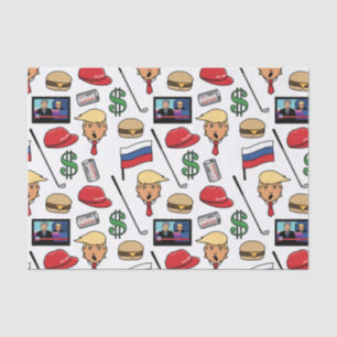 Trump, Money, Burgers, Golf, Russia and Fake News Tissue Paper