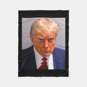 Trump Mug Shot 1  Fleece Blanket