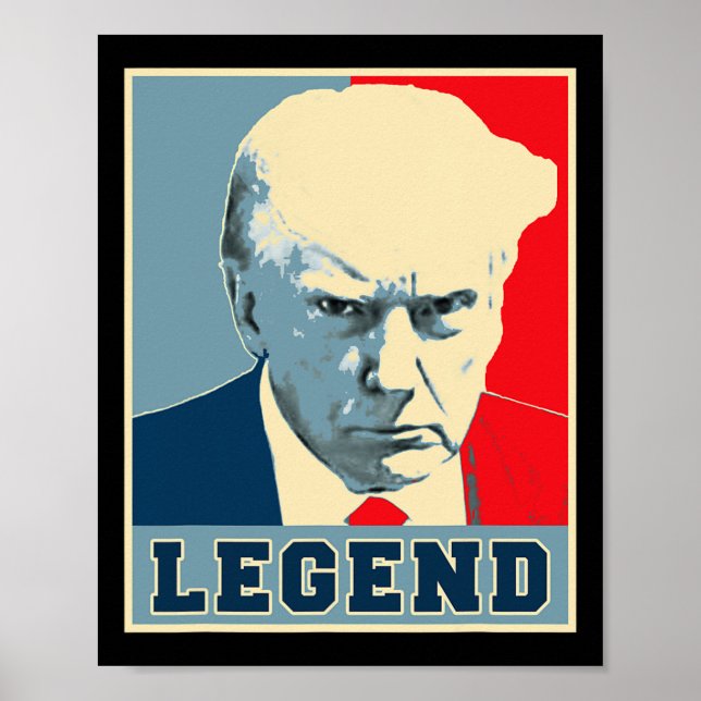 Trump Mug Shot 2024 President Legend Never Surrend Poster (Front)