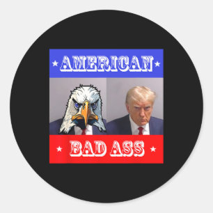 Trump Mug Shot Classic Round Sticker