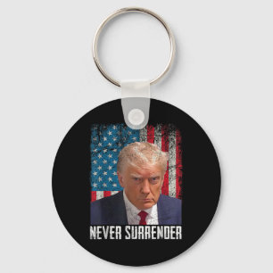 Trump Mug Shot - Donald Trump Mug Shot - Never Sur Key Ring