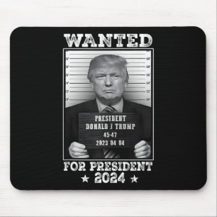 Trump Mug Shot Wanted For U.s. President 2024 2  Mouse Mat