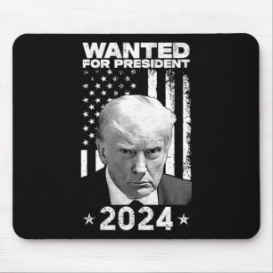 Trump Mug Shot Wanted For U.s. President 2024  Mouse Mat