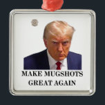 Trump Mugshot Christmas Ornament<br><div class="desc">Show the world that you stand with President Trump as he fights the establishment in his quest to Make America Great Again,  along with making mugshots great again in the meantime!</div>