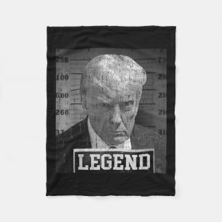 Trump Mugshot Funny Donald Trump Legend  Fleece Blanket