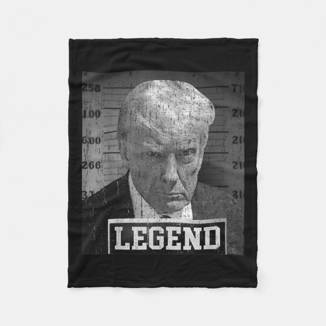 Trump Mugshot Funny Donald Trump Legend  Fleece Blanket (Front)