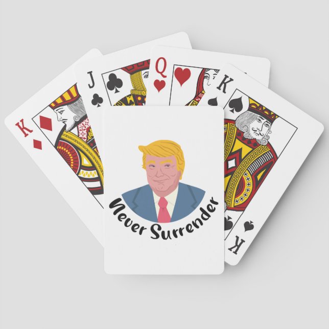 Trump Mugshot Never Surrender  Playing Cards (Back)